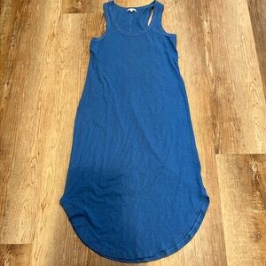 Z Supply Cotton Slub Racerback sleeveless Midi Dress | Blue Size Medium